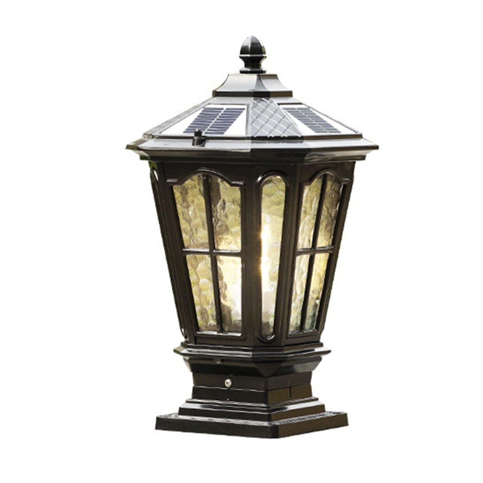 Outdoor Wall Lights Solar Outdoor Post Light IP65 Waterproof Column Headlights Exterior Villa Garden Pillar Lamp for Gate