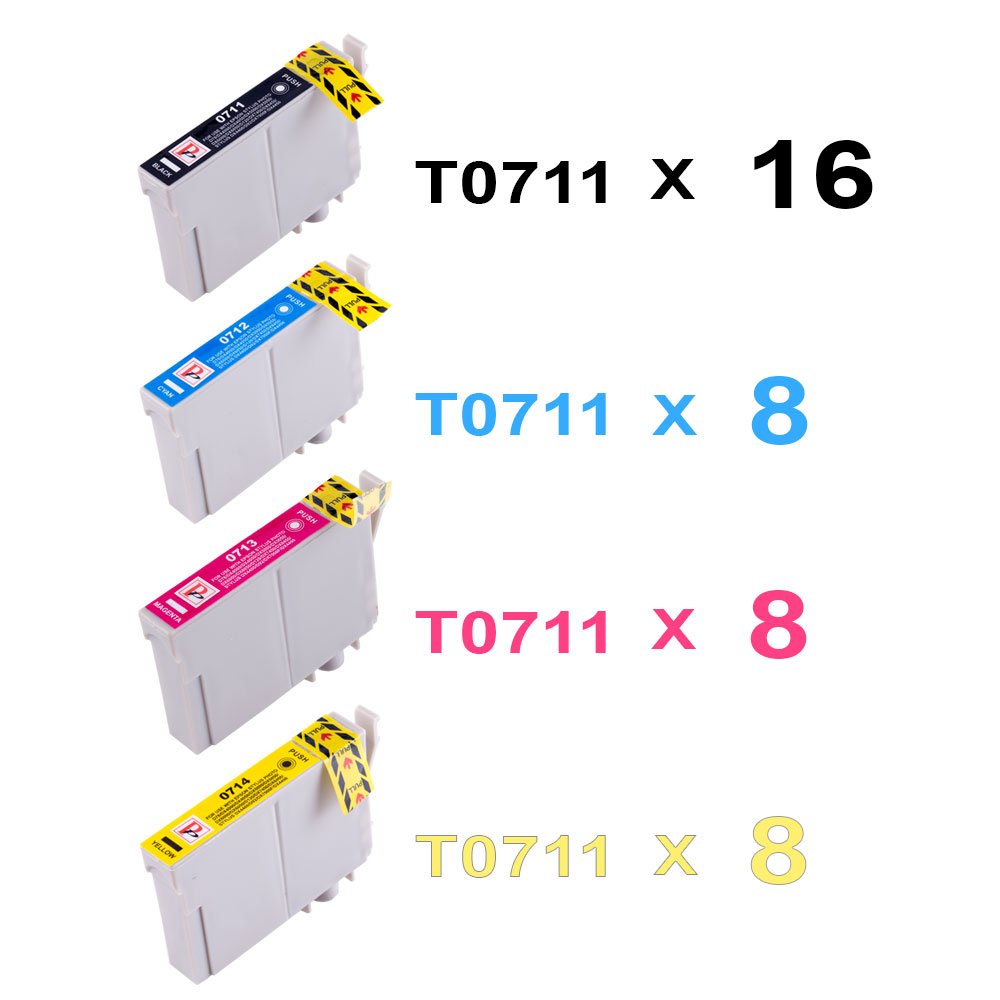 PerfectPrint 40 cartucce di inchiostro ad alta capacità, compatibili T0715 per stampanti Epson Stylus B40W BX300F BX310FN BX600FW BX610FW D120 D78 D92 DX4000 DX4050 WiFi DX4400DX4450 DX5000 DX5050 DX6000 DX6050 DX7400 DX7450 DX8400 DX7000F DX8450 DX9400 W