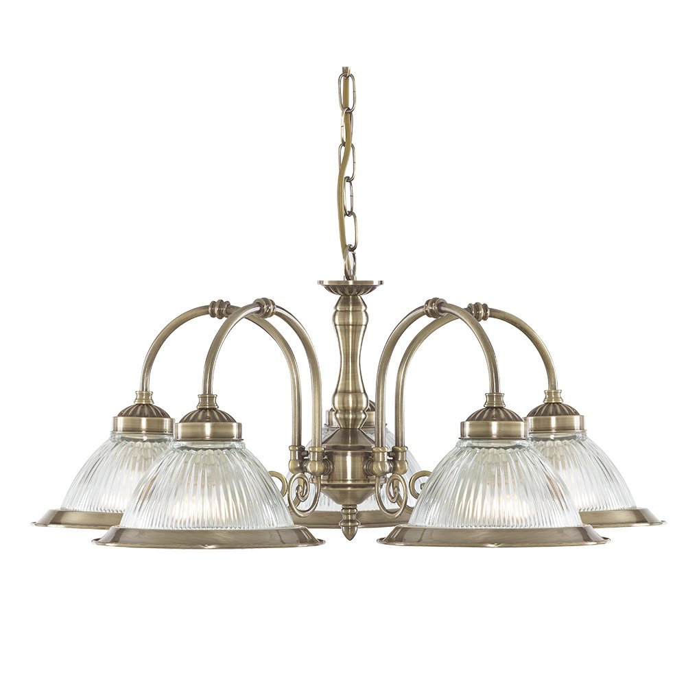 Ceiling Light Brass American Diner 5 Antique Searchlight 9345-5