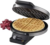 Cuisinart WMR-CAP2 Round Classic Waffle Maker - 1250W, 5 Browning Settings, Brushed Stainless Steel Waffle Iron