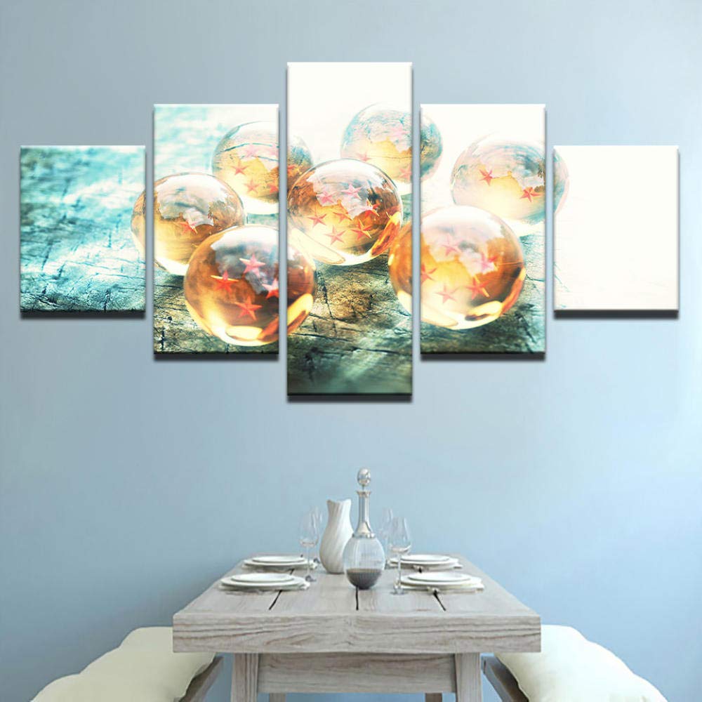 Casa Decorativa Lienzo Pintura 5 Piezas HD Impresiones Dragon Ball Goku Arte De La Pared Anime Para Niños Habitación Modular Fotos Ilustraciones Cartel