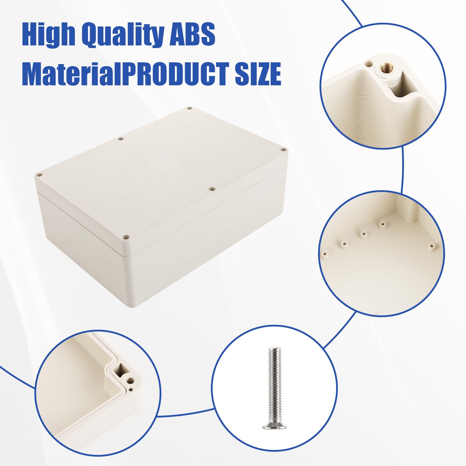 WOPPLXY 2 unidades de caja estanca exterior electrica, 265 x 185 x 95 mm caja estanca exterior de IP65 de blanca, caja de conexiones electricas de ABS