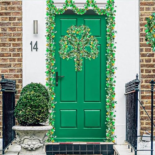 Guirlande Saint-Patrick 15m verte et dorée avec trèfles et chapeaux pour fête irlandaise - 6