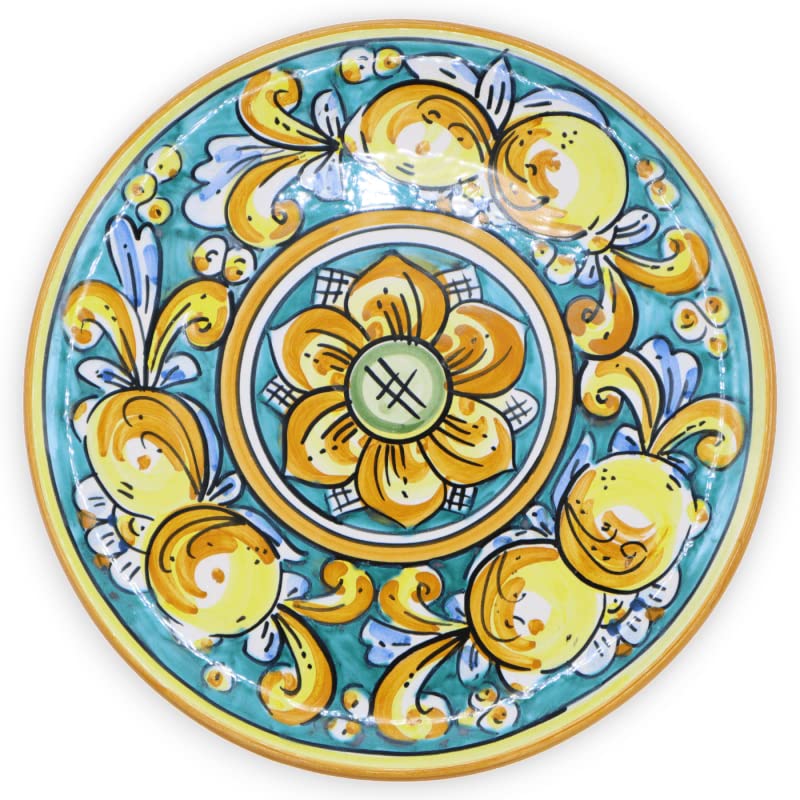 Piatto Ornamentale in Ceramica Caltagirone SICILIA BEDDA CAPACI Ø 25 cm 1 Sztuka Decoro 3