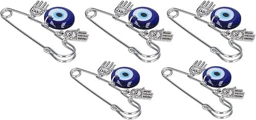 Miniatura 9 de 5 pines de mal de ojo, broche de hierro y aleación, diseño único de buena suerte, pines de seguridad para hombres, mujeres, fiestas en casa, citas