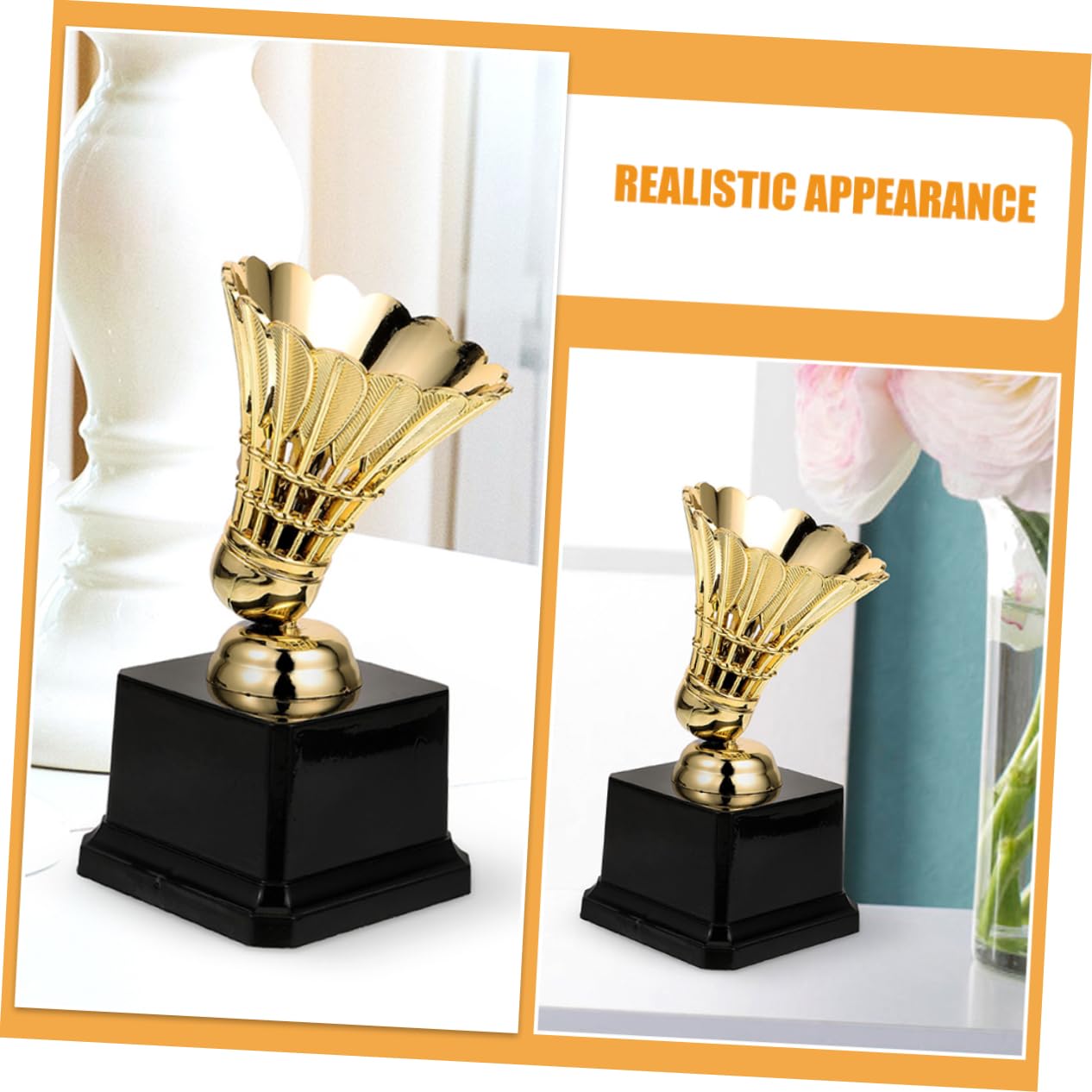 Abaodam Dekorative Badminton Trophäe Modell Wettbewerb Award Trophäe für Kindergarten Kreatives Design Dekor für Spielveranstaltungen und Talentshows