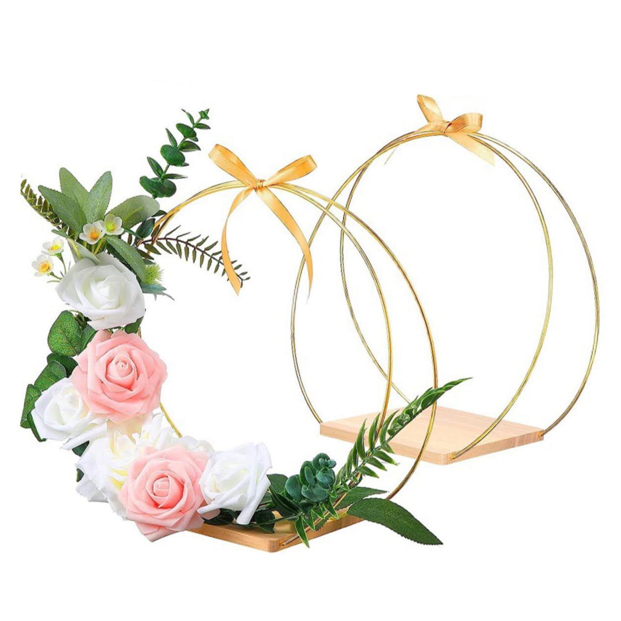 Hemoton Metal Floral Hoop Centerpiece DIY Wedding Decor Macrame Wreath Hoop Floral Iron Wreath Ring