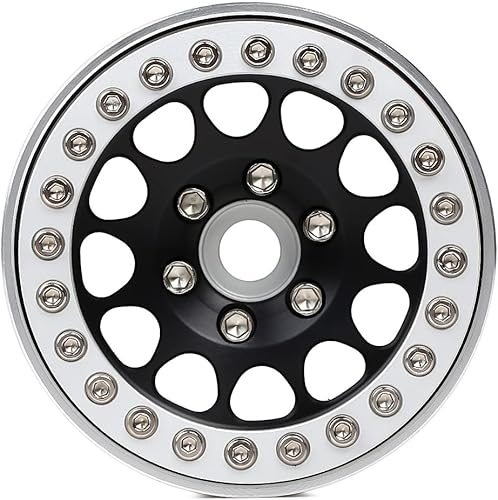 Miniatura 27 de INJORA - Rines RC de 1.9 pulgadas, 4 unidades Negro y gris