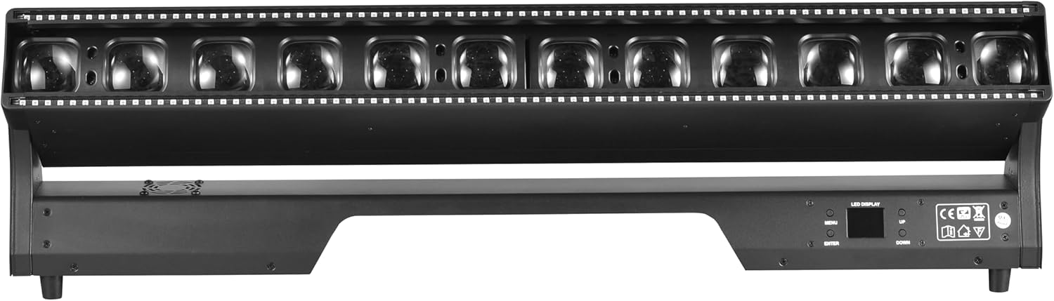 IMRELAX 12X40W LED RGBW Zoom Beam Wash Moving Head Light with 144pcs 0.3W 5050 LEDs Strobe Linear Beam Light Fixture for DJ Disco Stage Events