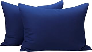 NTBAY Zippered Toddler Pillowcases Set of 2 - 100% Brushed Microfiber 13x18, Super Soft Cozy Kids Travel Nursery Pillow Cases, Navy Blue
