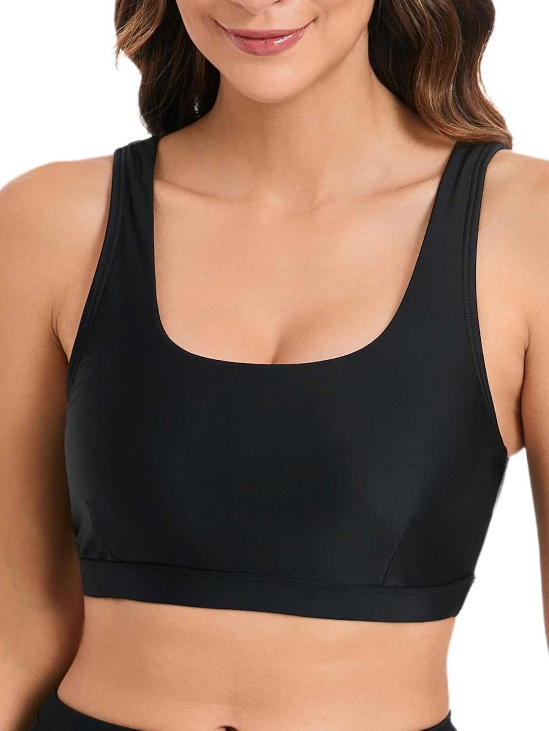 Women Crop Swim Bra for Under Swim Shirt Bikini Tops Bathing Suit Sports Tops Only Swimsuits - Image 2