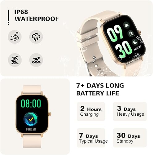 Miniatura 7 de Reloj inteligente para hombres y mujeres, reloj inteligente de 1.83 pulgadas para iPhone, Samsung y Android, compatible con teléfonos Android, reloj