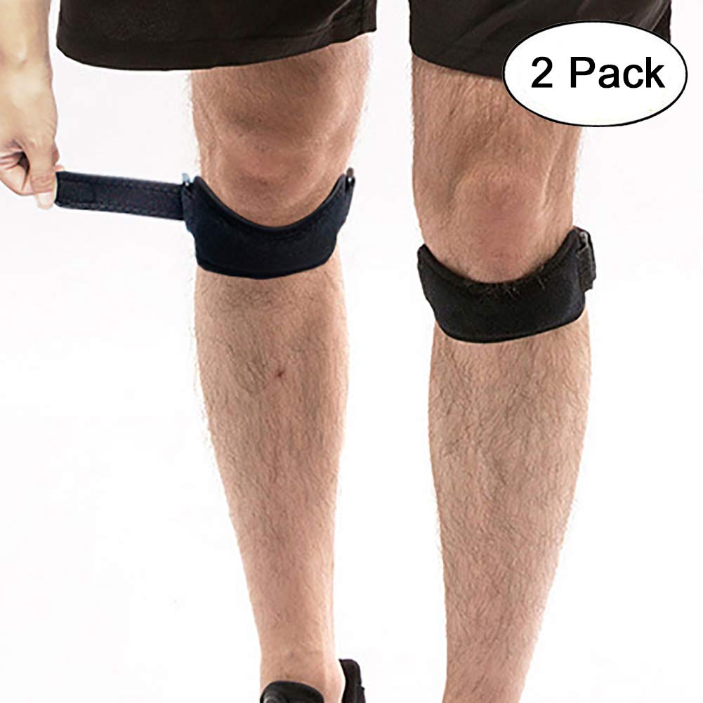 dooolo Patella Knee Strap Brace Support by Fully Adjustable Tendon Brace Band Pad - Pain Relief for Running, Hiking, Soccer, Basketball, Volleyball & Squats