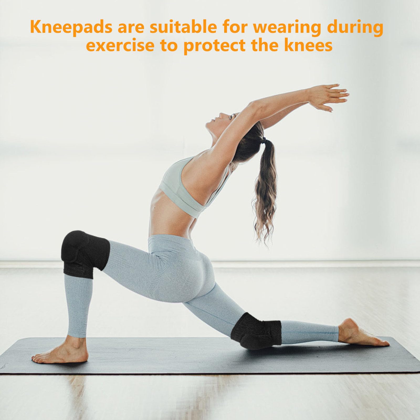 1 Par de Rodilleras para Voleibol Mujer, Rodilleras Deportivas para Baile, Handball, Jardinería, Protectores de Rodilla con Espuma EVA Elástica Antigolpes (Talla M)
