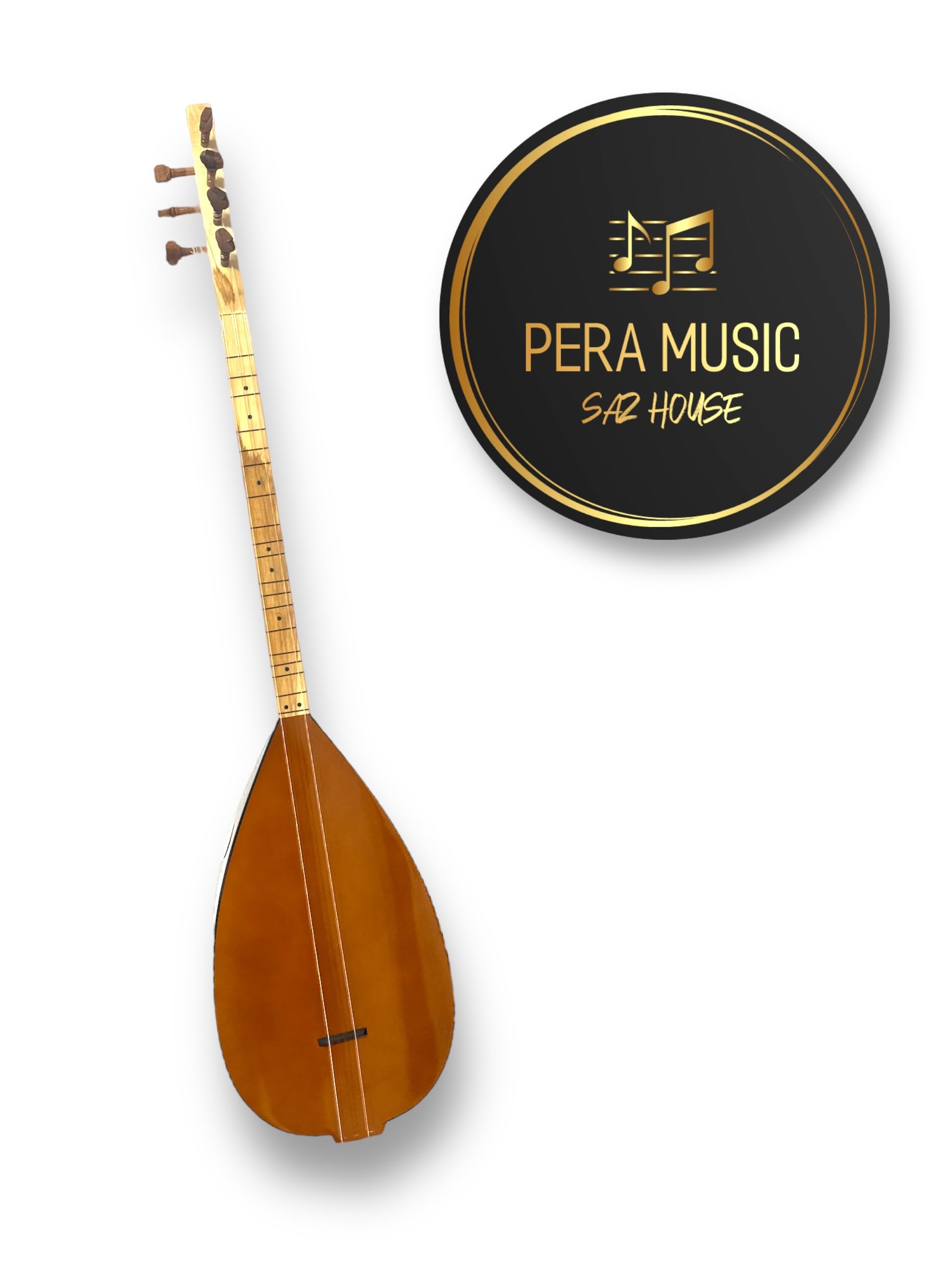 Saz Baglama Kurzhals mit Tonabnehmer, Tasche und Zubehör Profi
