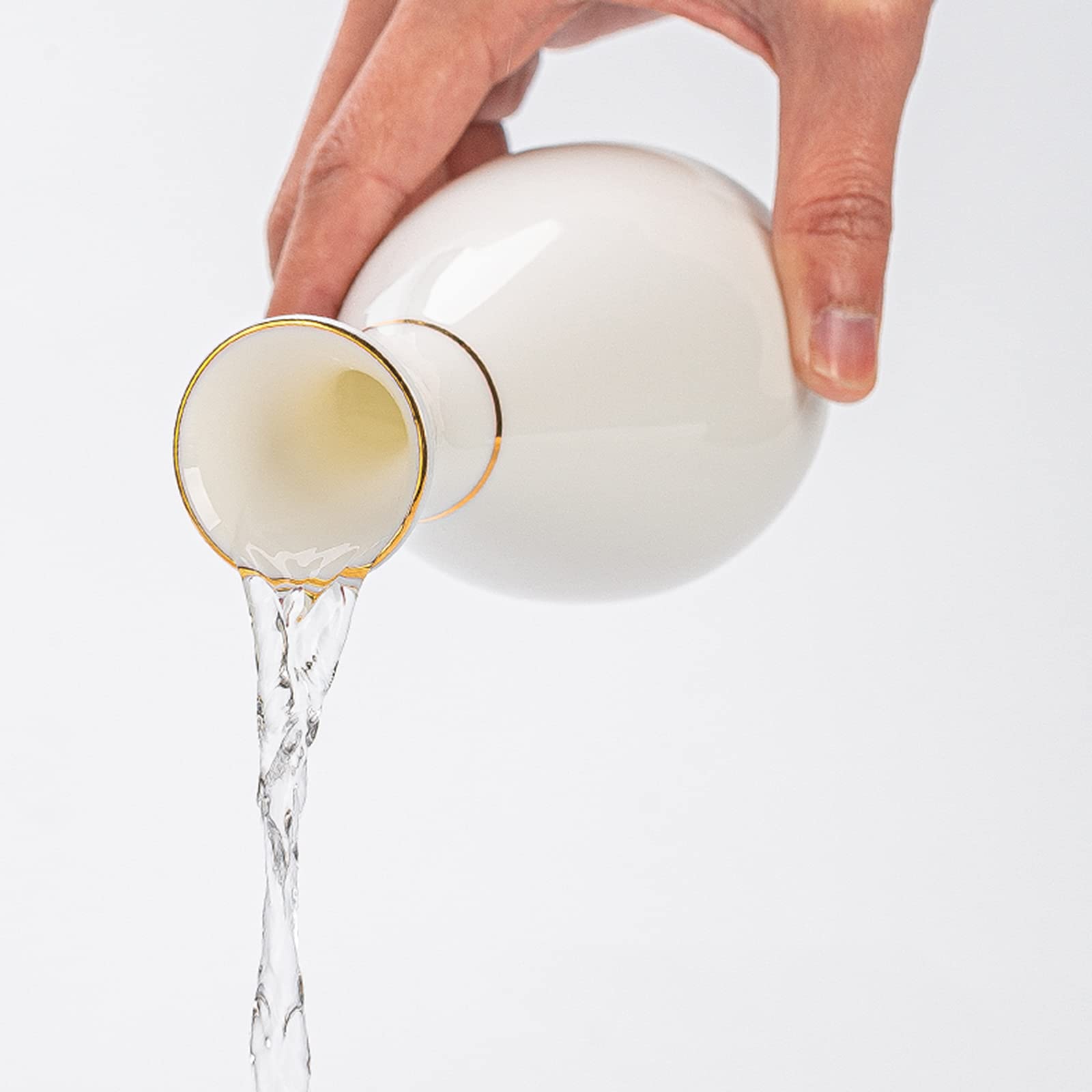 Set per sake in ceramica, set per sake con scaldavivande, set tradizionale per saka caldo da 9 pezzi, inclusa 1 tazza riscaldante, 1 pentola per sake, 6 tazze per sake e base riscaldante elettrica