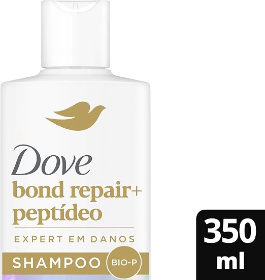 Embalagem do shampoo Dove Bond Intense Repair + Peptídeo destacando o volume de 350ml