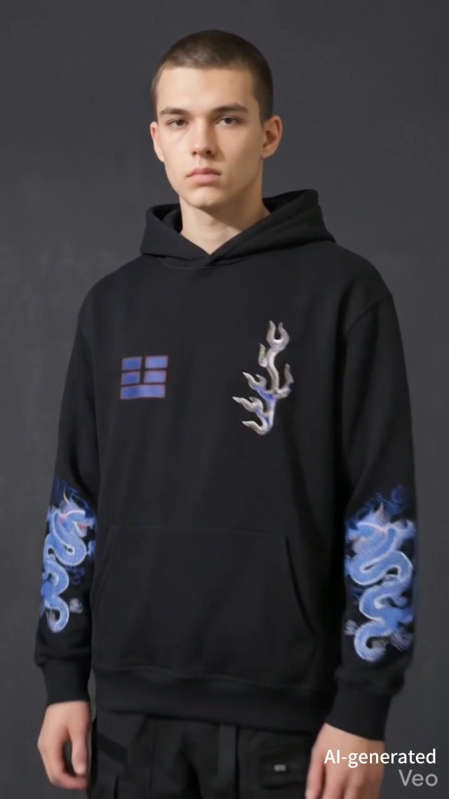 Amazon.com: Niepce Inc Men's Blue Dragon Embroidered Heavyweight