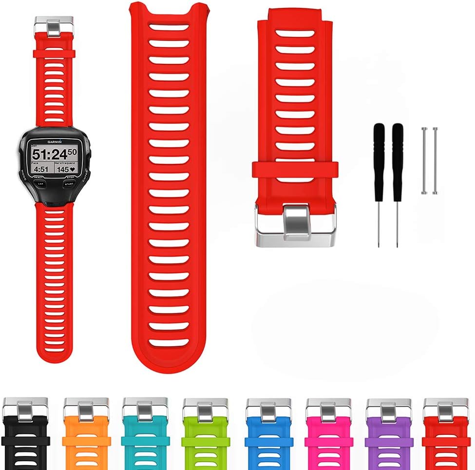iFeeker Accessory Adjustable Soft Silicone Replacement Wrist Strap Watchband for Garmin Forerunner 910XT Multisport GPS Watch