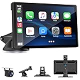 Wireless Carplay Screen for Car with 4K Dash Cam, 9