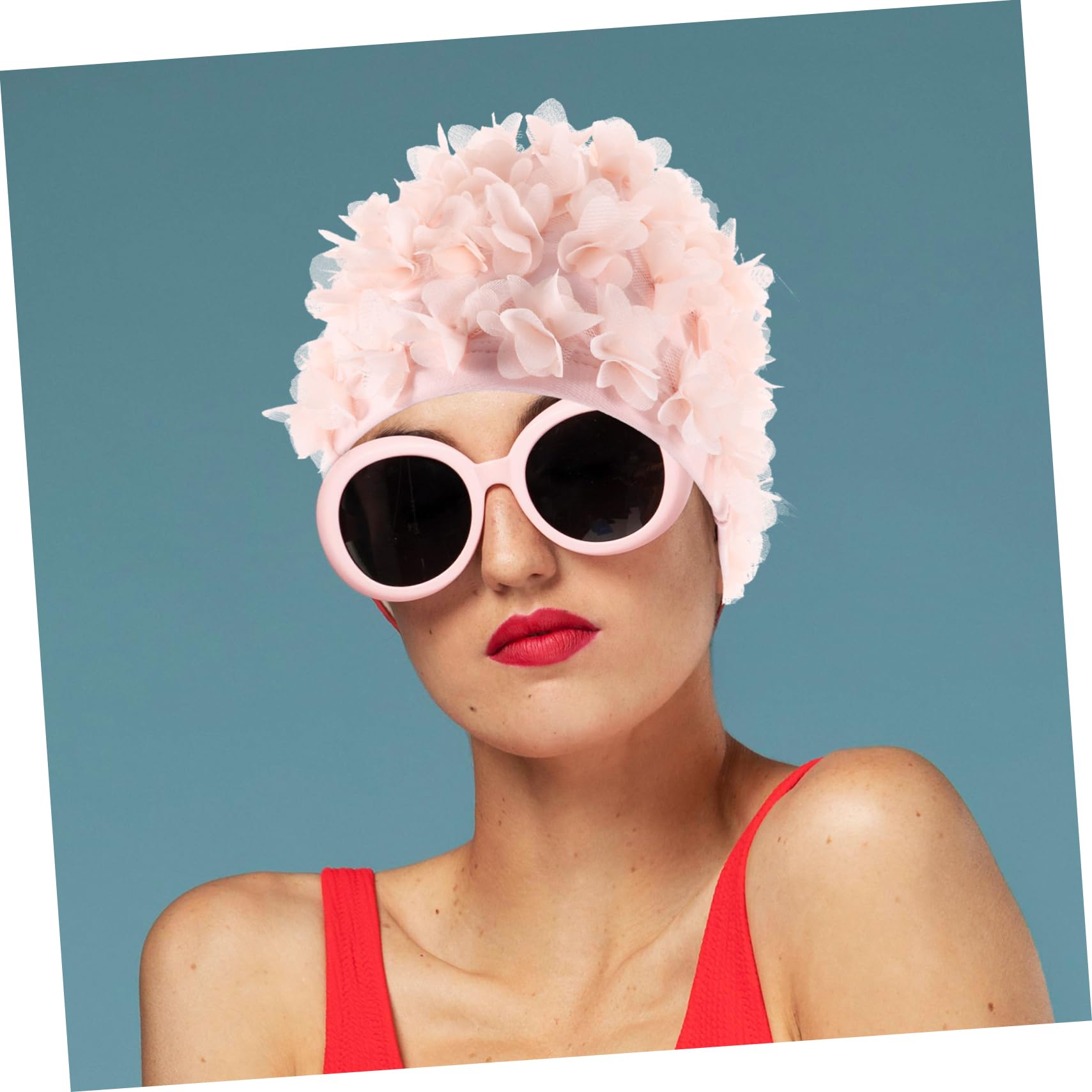 TOYANDONA 2piezas Gorros De Natación para Mujer Gorro De Natación Floral Pétalos Protector para Piscina Portátil y Elástico