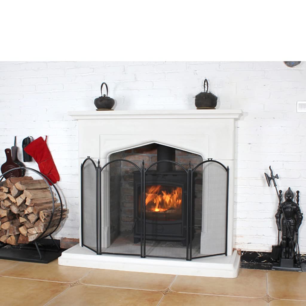 Schermi per Caminetti di Guardia Schermo camino Mesh Anti-Real Schermo antincendio Schermo antincendio Guardiail Partition Ferro in ferro battuto Schermo Pieghevole Telaio Classic Recinzione Front Gua