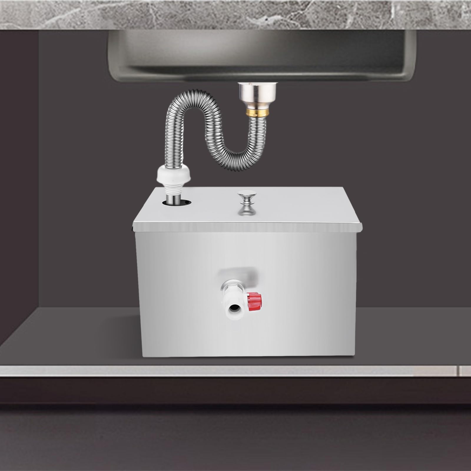 Piège à Graisse Cuisine Séparateur Graisse Acier Inox IELSH - Bac Dégraisseur Professionnel Traitement Eaux Usées Cuisine