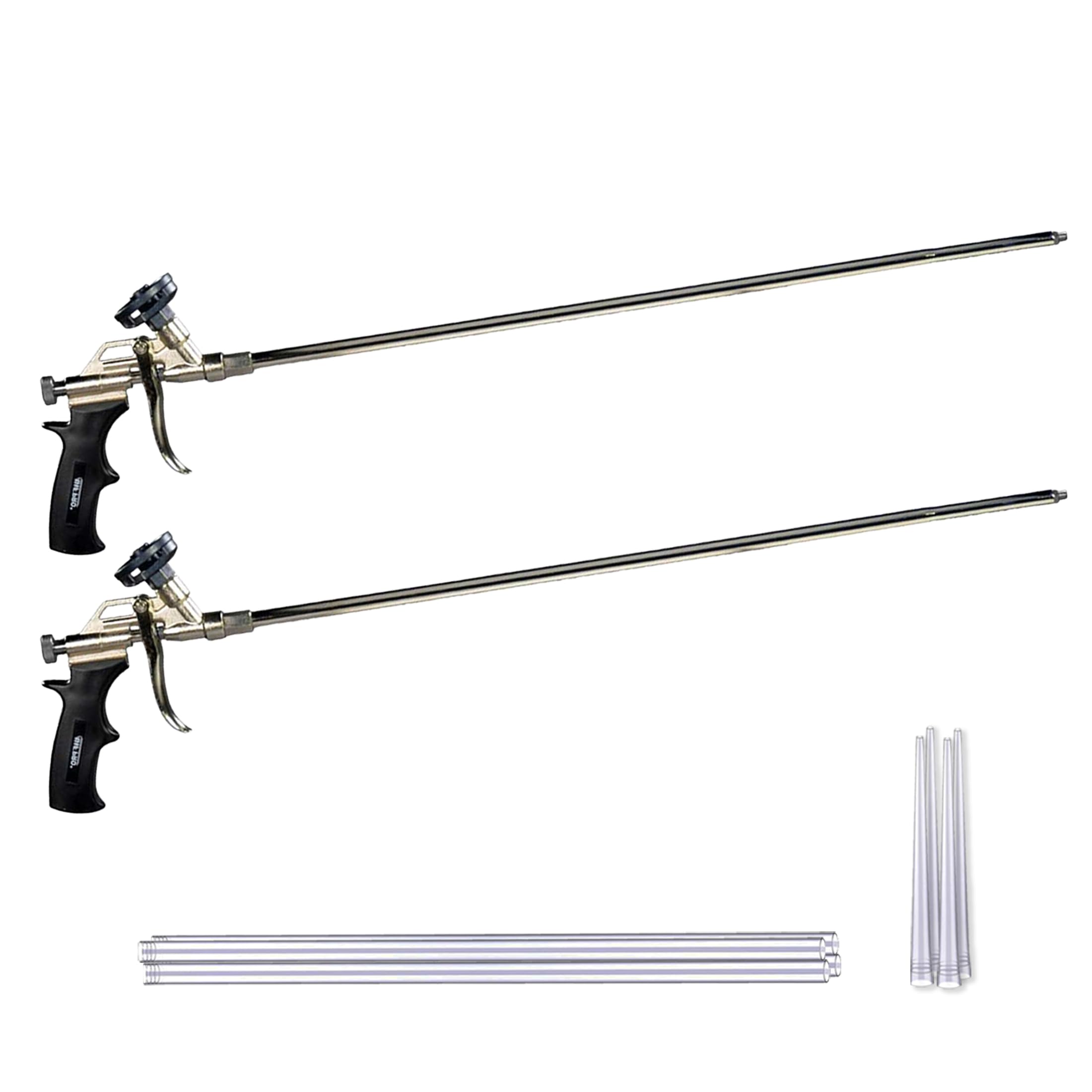 AWF PRO Spray Foam Gun 2' Long Nozzle, High Precision, Adjustable Flow Control, Contractor-Grade Pro Applicator for Insulating Foam Sealant, Pack of 2