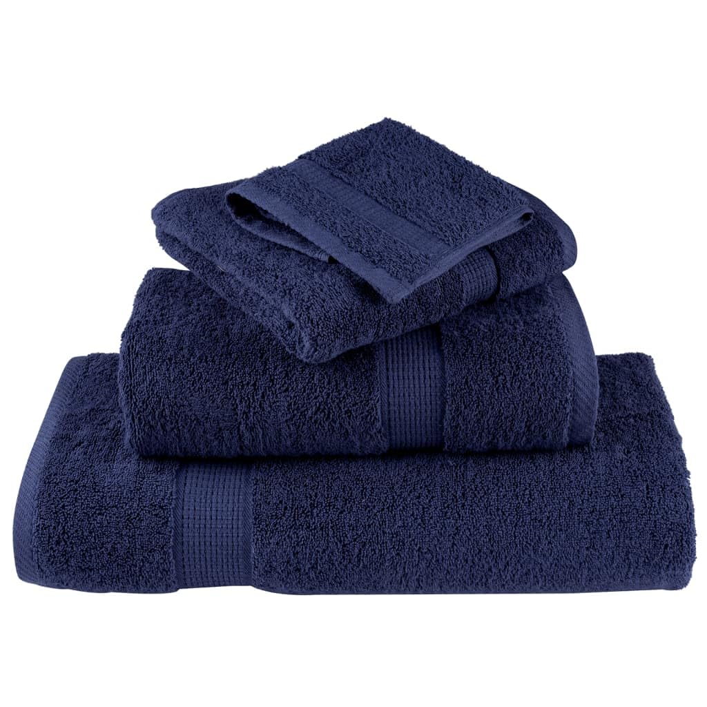 SOLUND - Juego de toallas de baño (12 unidades, 600 g/m²), color azul marino
