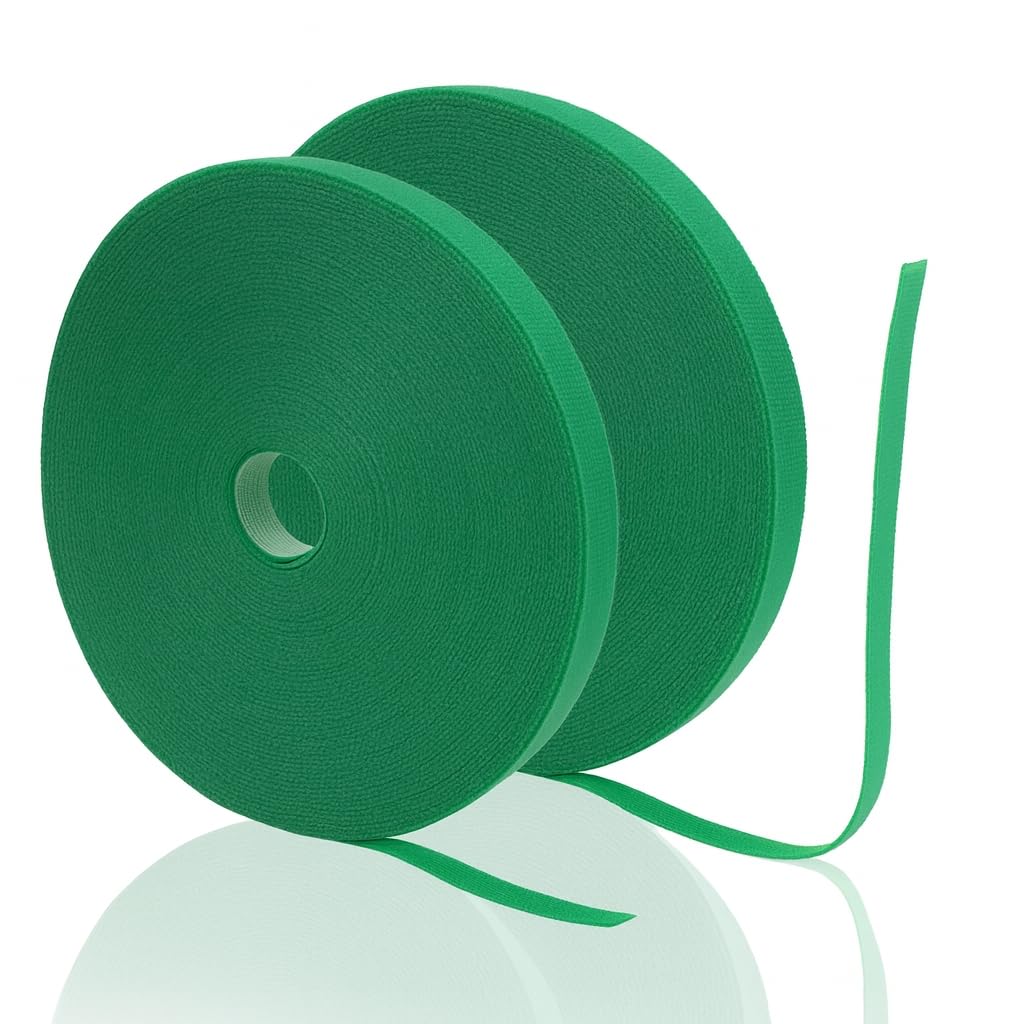 2PCS 15 m 15m Brida para Plantas Cinta,10mm Cinta para Plantas autoadhesiva,Cinta para Plantas de Exterior Reutilizable,Ideal para Fijación Planta Corbatas Cinta,Jardinería Cinta,Frutas y Flores
