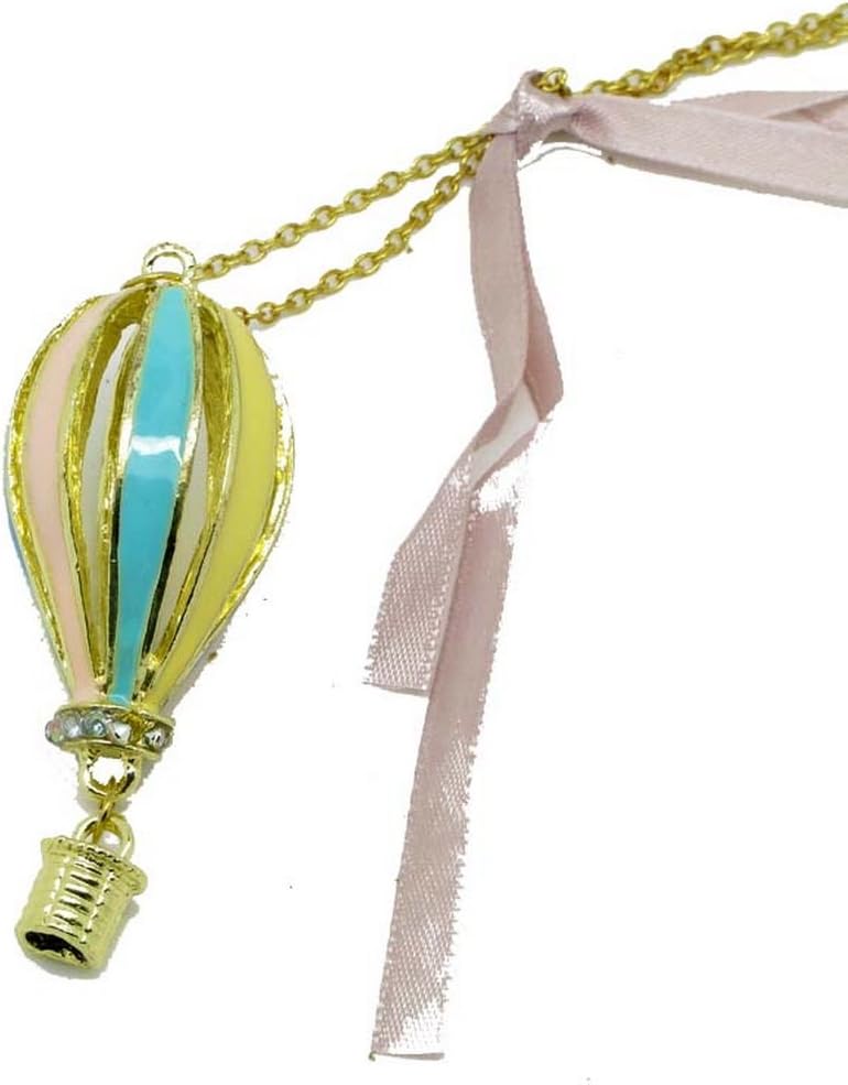 Shop4Jewelry365(TM) Women Alloy Hot Air Balloon Pendant Chain Necklace-Gold Tone