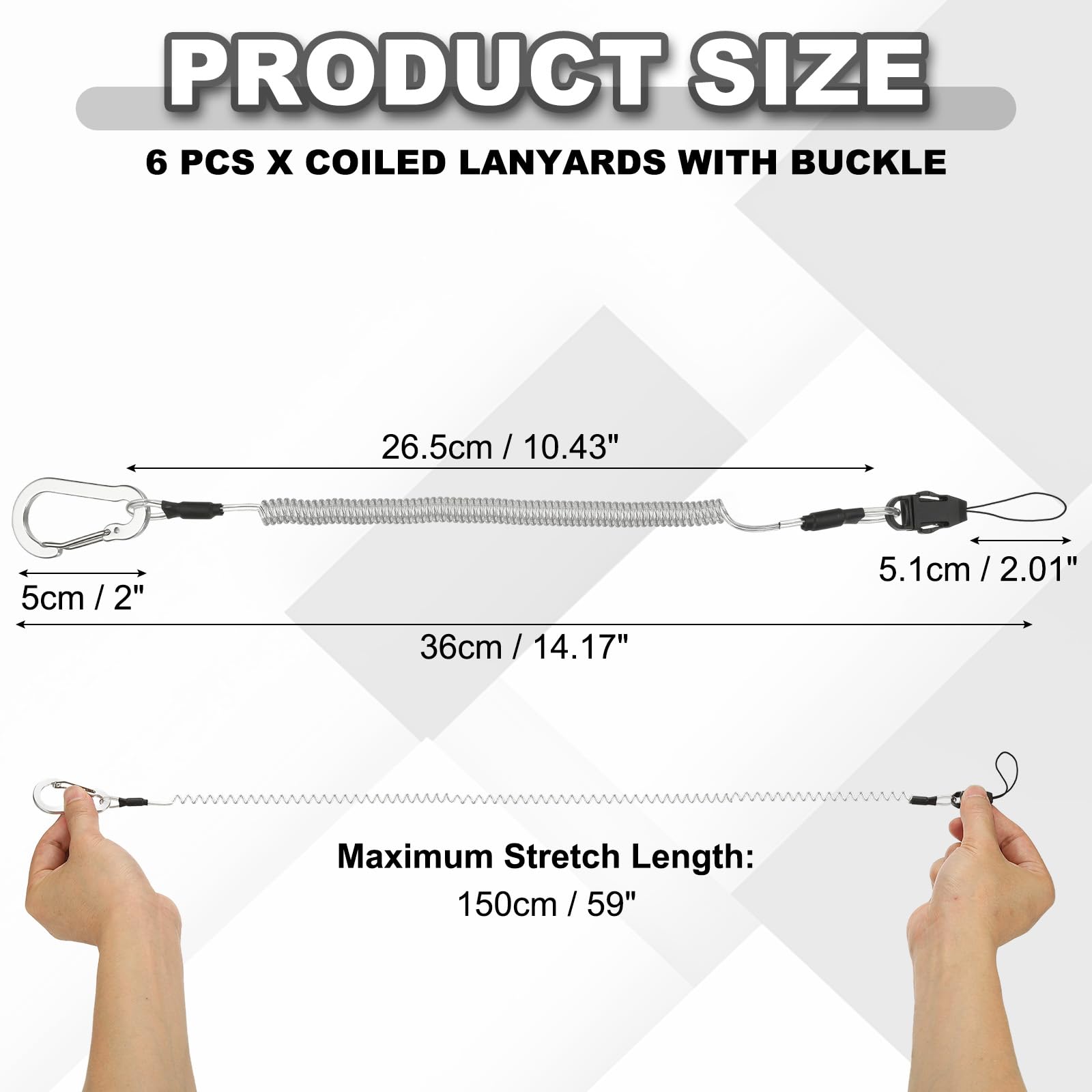 PATIKIL Coiled Lanyards with Buckle 59 Inch - Image 2