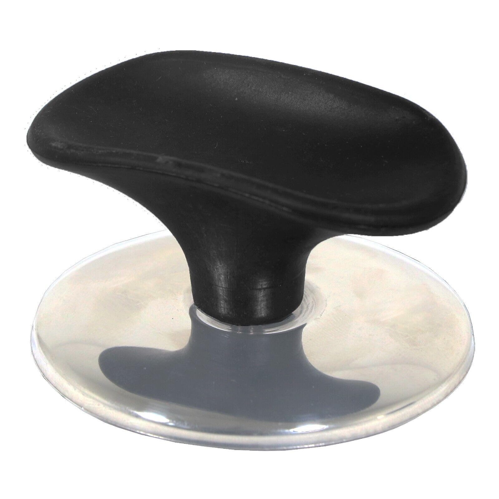 Spares2go Black Universal Pan Lid Handle Saucepan Slow Cooker Steamer Pot Knob (Black/Chrome Silver) 6Cm