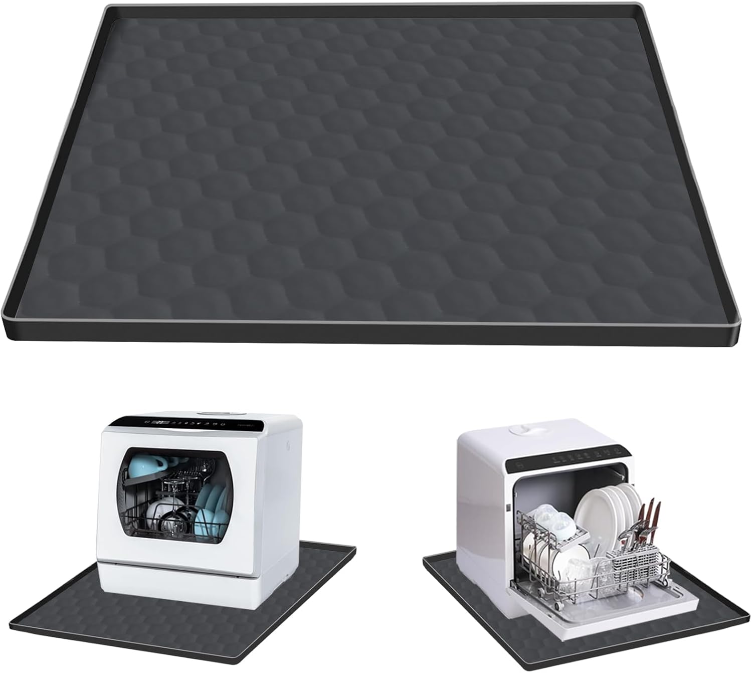 Dishwasher Drain Pan Mat with Raised Edge 24”x24”,Non-Slip Silicone Dishwashers Drain Pan Floor Mat,Anti-Leakage Dish washer Tray for Mini Dish washers,Small Kitchen Countertop Appliance Dishwasher Drain Pan Mat with Raised Edge 24”x24”,Non-Slip Silicone Dishwashers Drain Pan Floor Mat,Anti-Leakage Dish washer Tray for Mini Dish washers,Small Kitchen Countertop Appliance