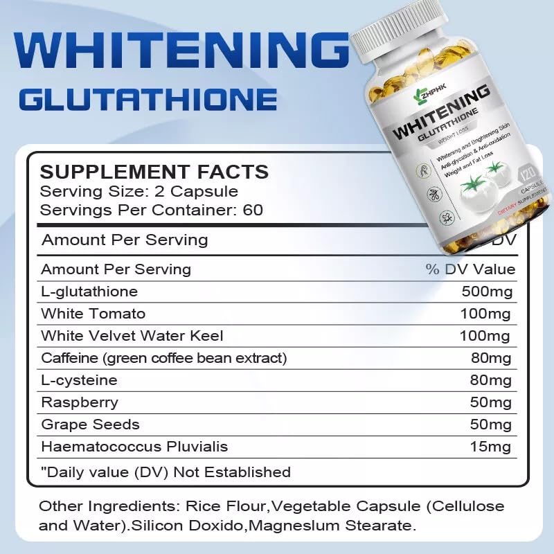 Meilleur glutathion peau blanchissant le supplément anti-âge naturel de pilules pour la beauté