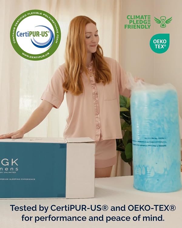 2 Inch Queen Memory Foam Mattress Topper - Cooling Gel Mattress Pad by CGK Unlimited - Used condition - Image 9