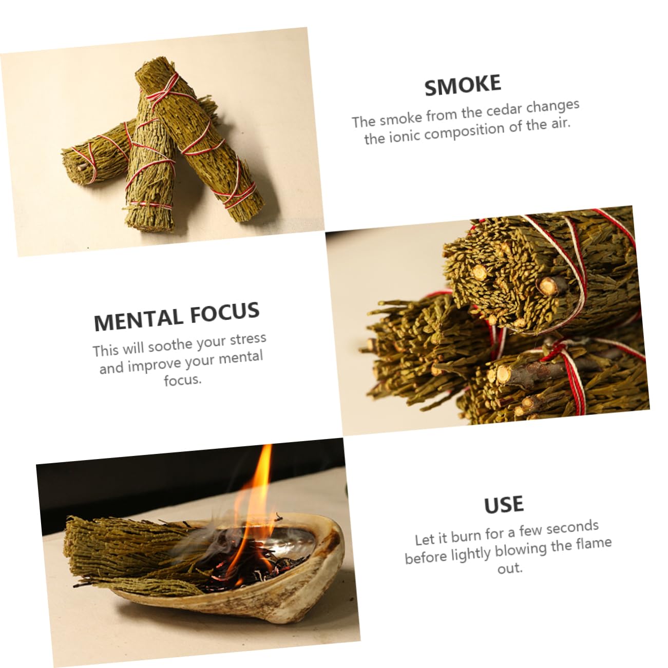 ABOOFAN 3 Stück 3 Zedernstock Ritual ritals Vitality Zedernholz für die Meditation natürlicher holzstäbchen Reine Zedernstäbe Aroma-Stick organisch Zauberstab Räucherstäbchen Heu
