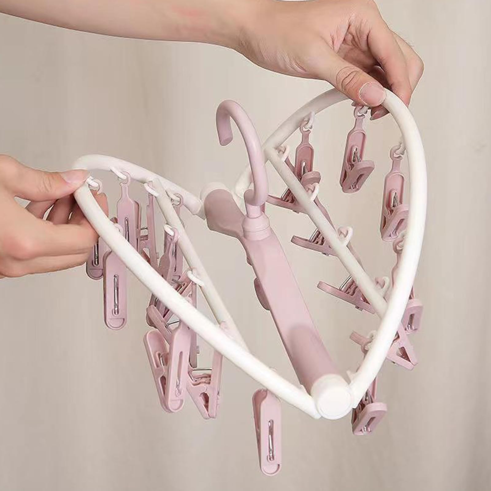 Percha De Ropa Plegable Con 20 Clips - Secador Portátil Para Viajes, Camping, Hotel Y Hogar