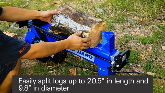 Image of BILT HARD Log Splitter 6.5 Ton, Wood Splitter Electric Powered 15Amp, with Hydraulic Ram, Electric Firewood Splitting Machine, Horizontal