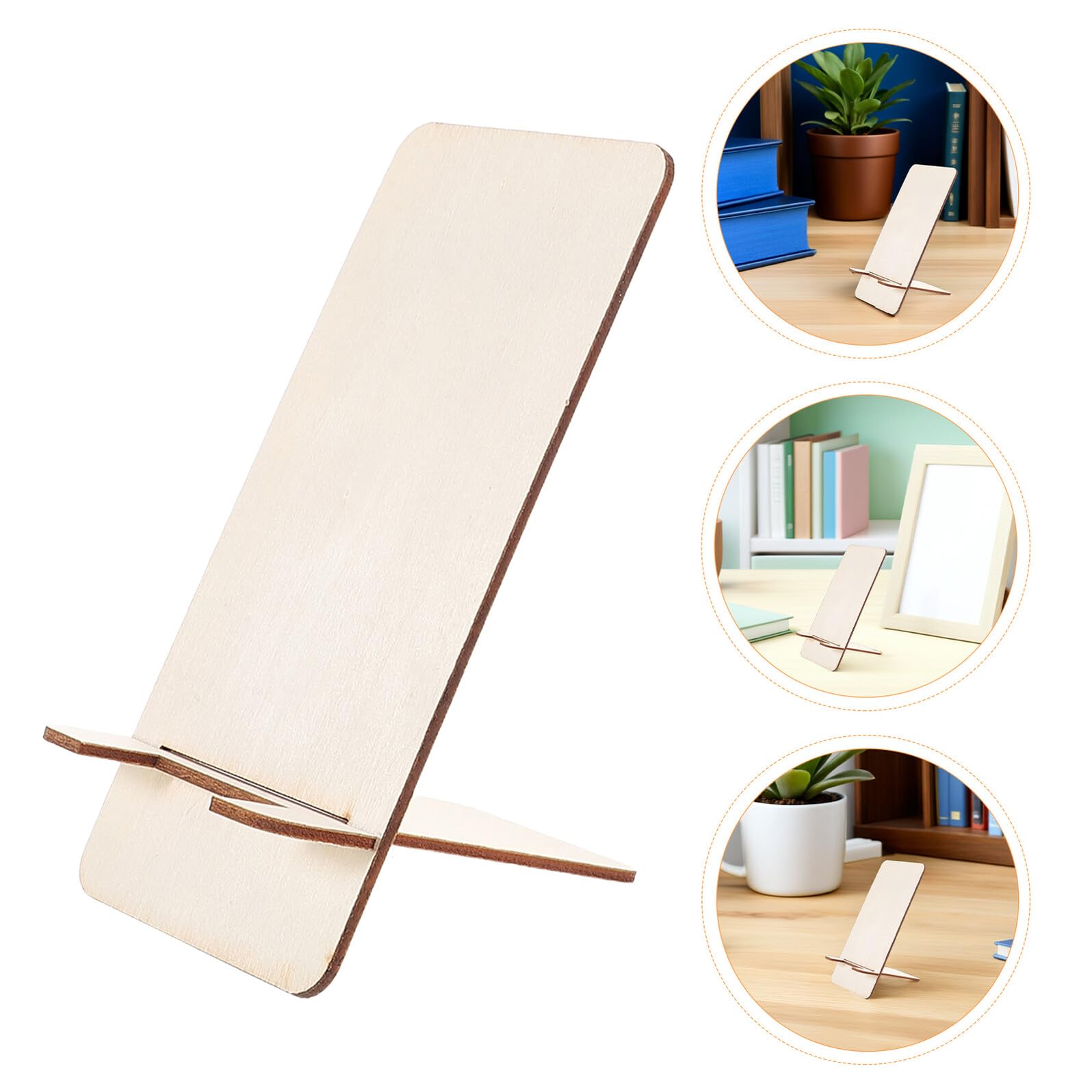 Supporto per Telefono in Legno Grezzo Portatile da Scrivania Mini Supporto per Cellulare e Tablet Set da 25 Pezzi per Ufficio e Casa Design Creativo e Naturale per Uso