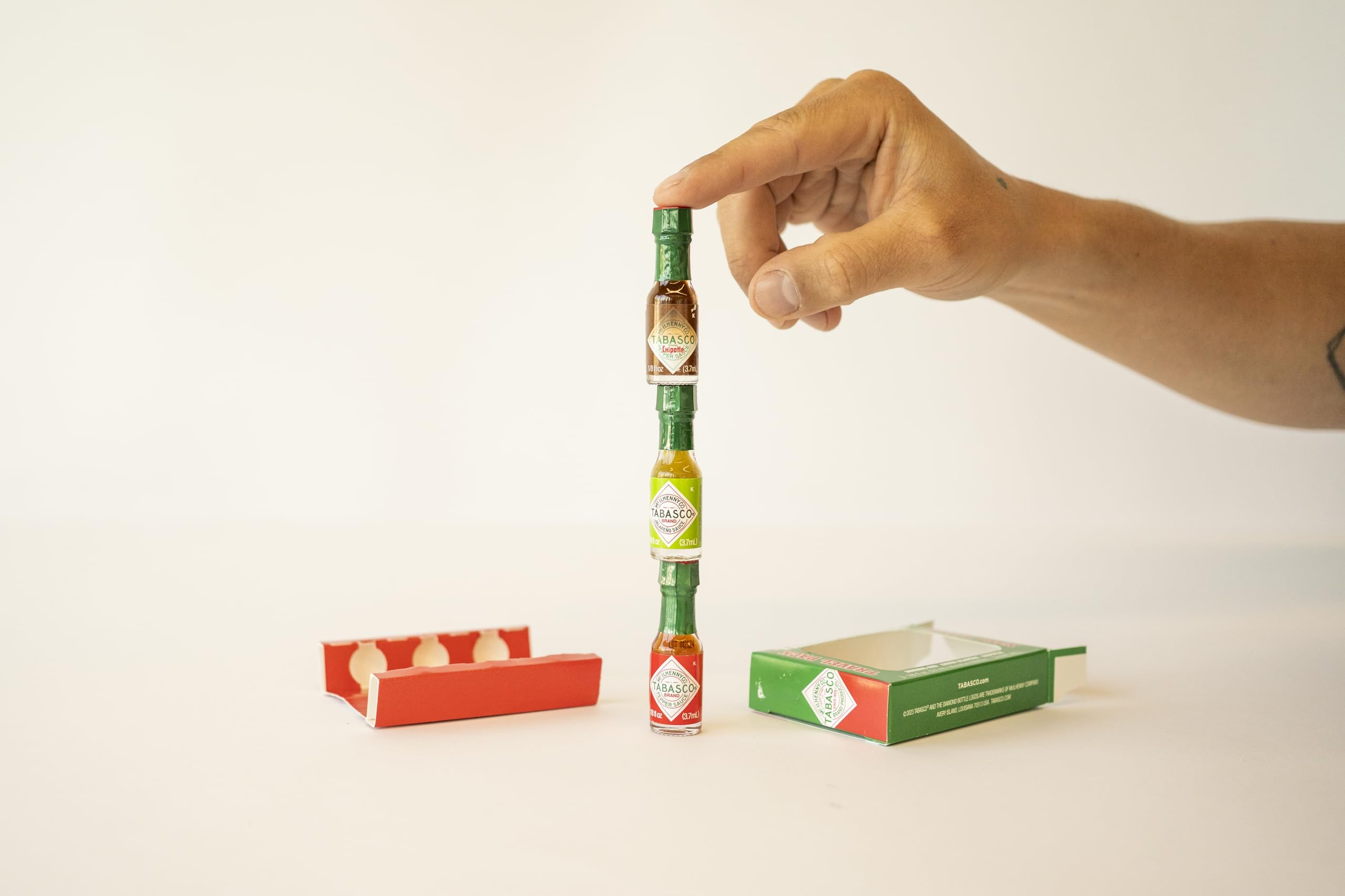 Tabasco To Go 3 x 3.7 ml Original Salsa Roja, Verde Jalapeño, Chipotle