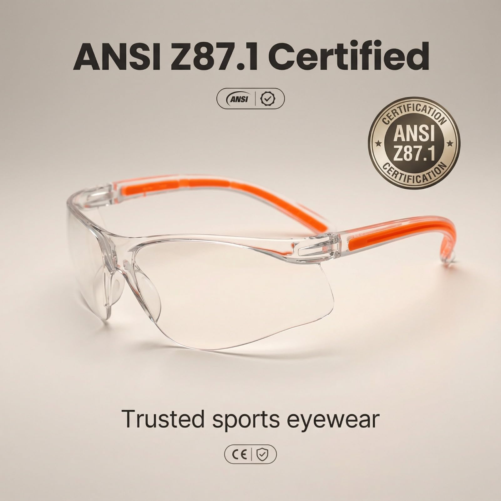 Squash-Brille mit Anti-Beschlag- und kratzfesten Gläsern, verstellbarer Riemen, Schutzbrille für Racquetball, Pickleball und Sportsicherheit