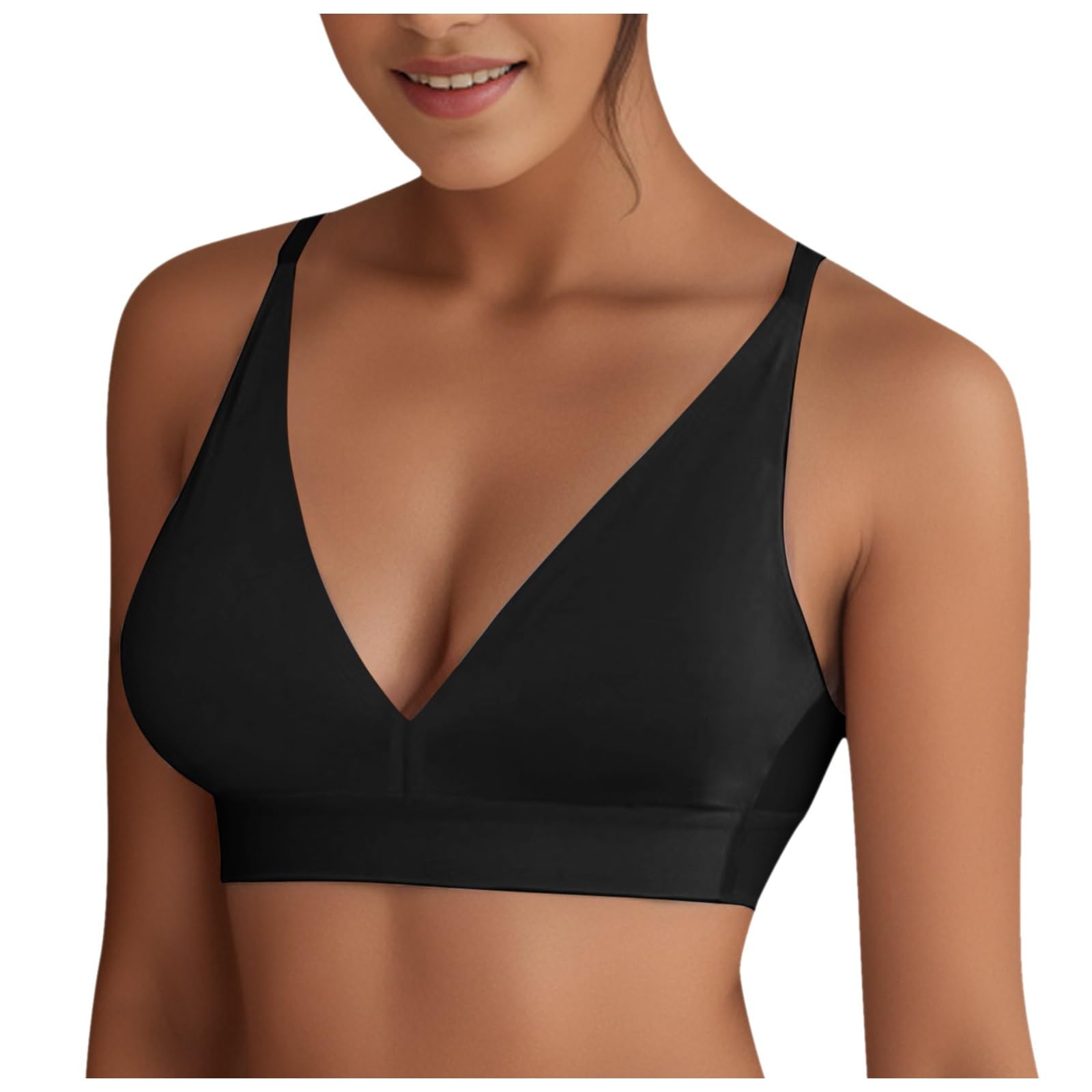 Tshirt Bras for Women Strapless Bra Sticky lace t Shirt Bras Strap-ons Harness for Women Plus Size Exercise Workout Prime Free Push up Bras for Women Strapless Back Support Sports Bras for