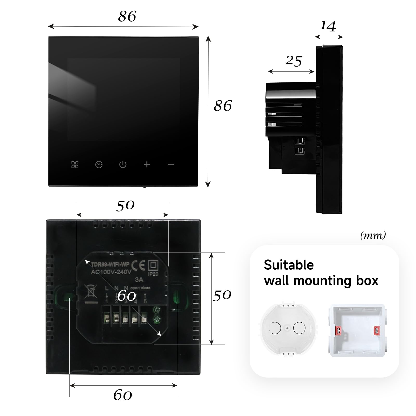 Termostato WiFi Tuya Per Riscaldamento A Pavimento - Controllo App, Alexa, Google Home, Nero, 3A - Foto 9