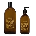 Compagnie de Provence Savon de Marseille Apothicare Liquid Soap, Anise Lavender, 16.9 Fl Oz Glass Pump Bottle and 33.8 fl oz Plastic Bottle Refill