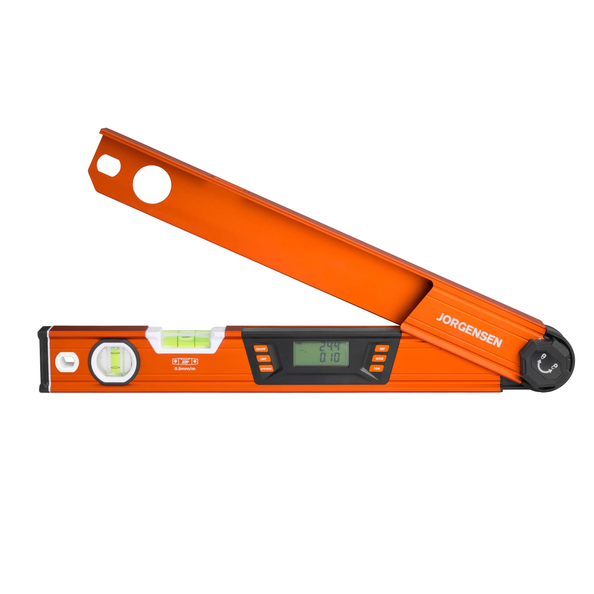 JORGENSEN Digital Angle Finder, Multi Angle Finder Tool with Backlit LCD, Protractor Digital Level with Horizontal & Vertical Bubble