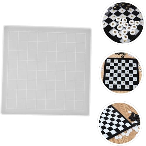 Miniatura 3 de LALAFINA 2 moldes de ajedrez Xiangqi epoxi tablero de ajedrez fundición de resina epoxi artesanal de silicona para hornear resina - Ajedrez