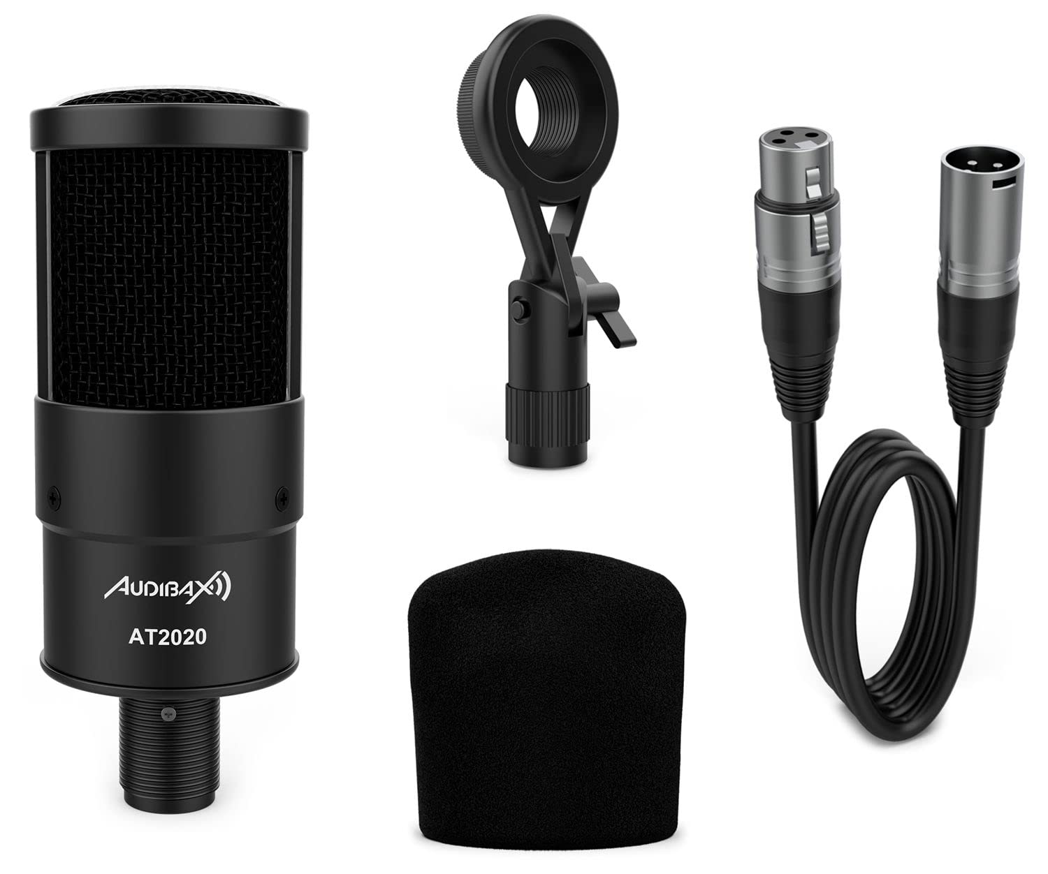 Audibax AT2020 Micrófono Estudio Profesional Condensador