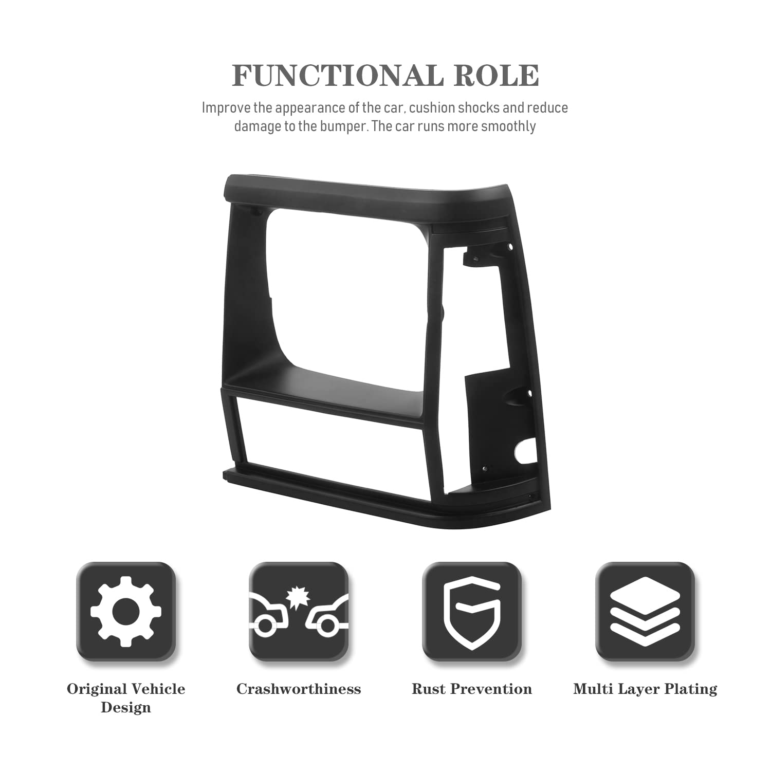 CarPartsDepot Left Driver Side Head Lamp Door with Corner and Parking Light Holes Fits 1991-1996 JEEP Cherokee Comanche SUV CH2512124 5BL63KW7