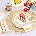 200PCS Gold Plastic Disposable Dinnerware Set,25 Guests Silverware include 25 Dinner & Dessert Plates,25 Forks & Knives,25 Spoons &Cups,25 Napkins & Straws for Party Wedding Birthday(Gold Floral)